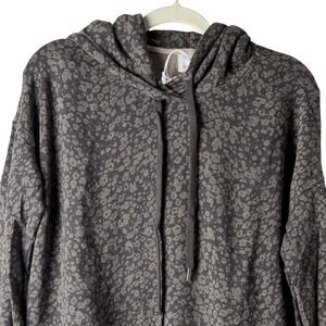 Sundry Hoodie Viscose Cotton Women Size 0 Brown Leopard Print Pink Stripes USA